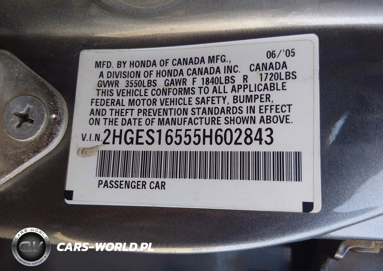 2005 Honda Civic Lx VIN:2HGES16555H602843 - 9