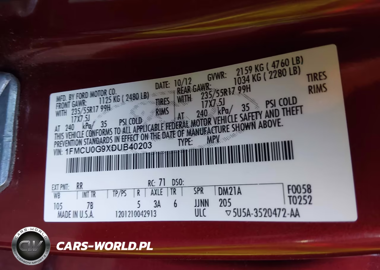 2013 Ford Escape Se VIN:1FMCU0G9XDUB40203 - 9