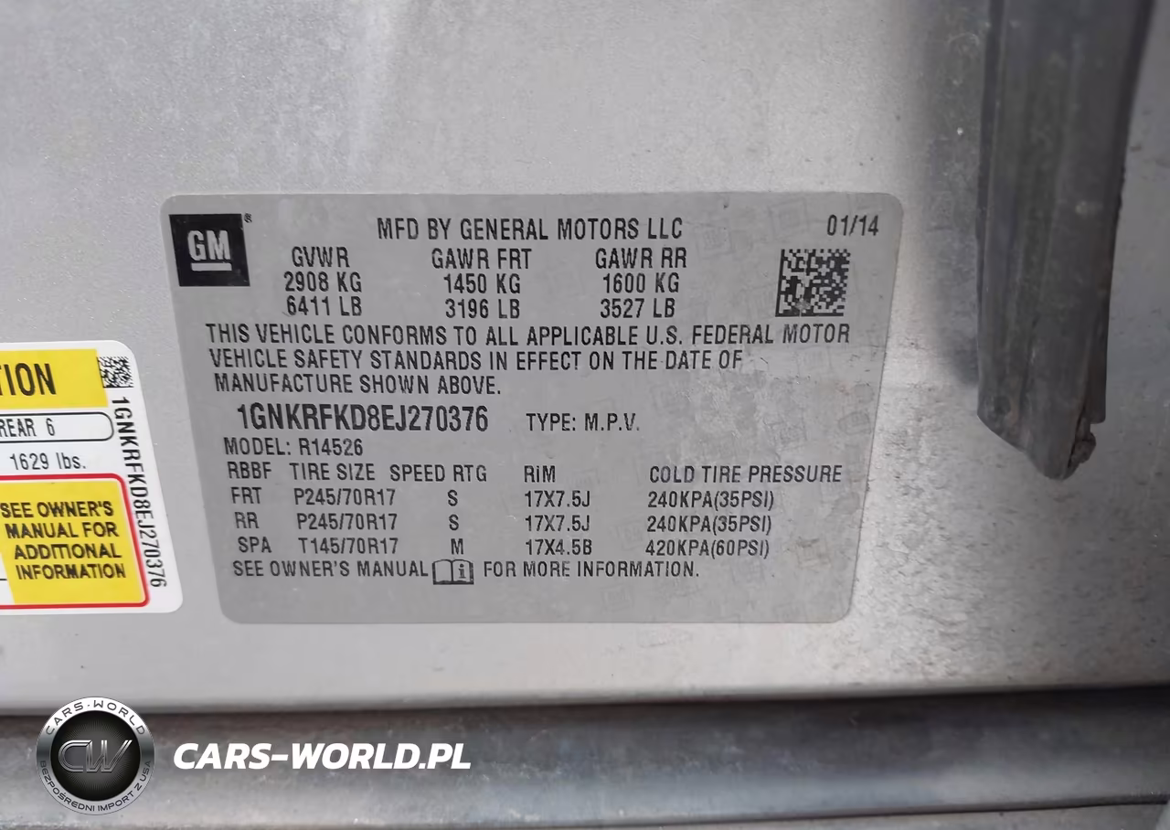 2014 Chevrolet Traverse Ls VIN:1GNKRFKD8EJ270376 - 9
