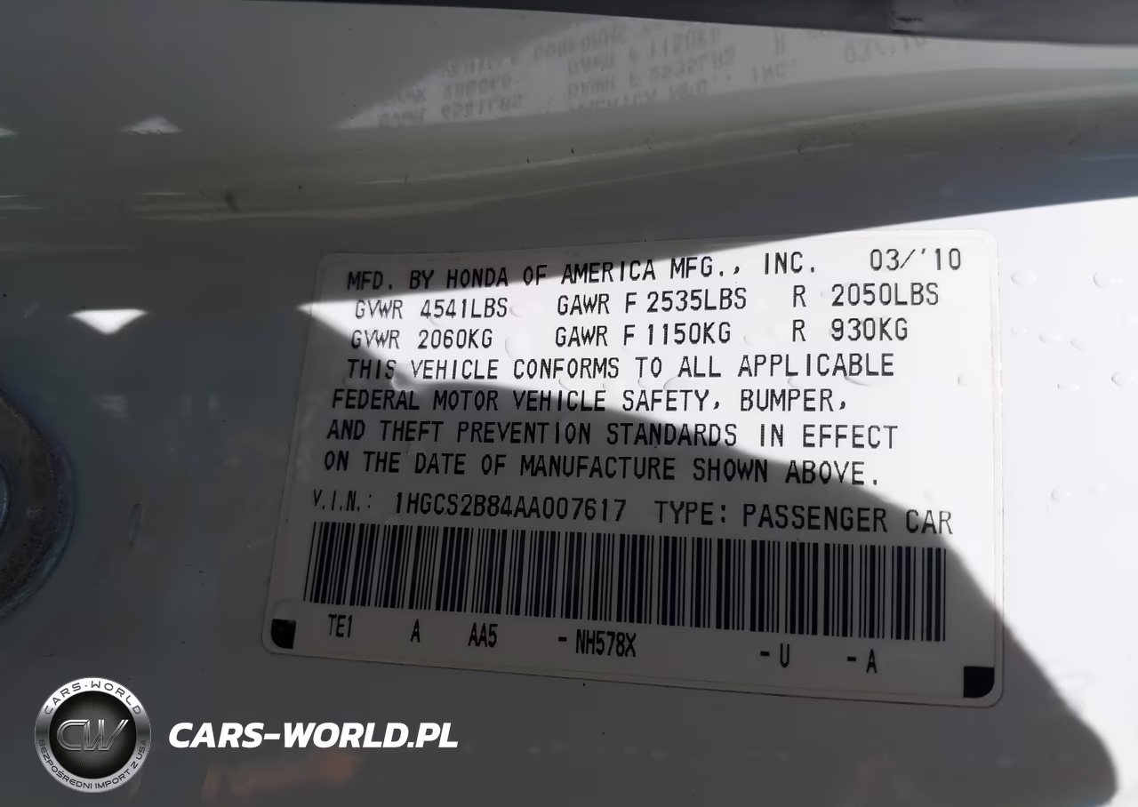 2010 Honda Accord 3.5 Ex-L VIN:1HGCS2B84AA007617 - 9
