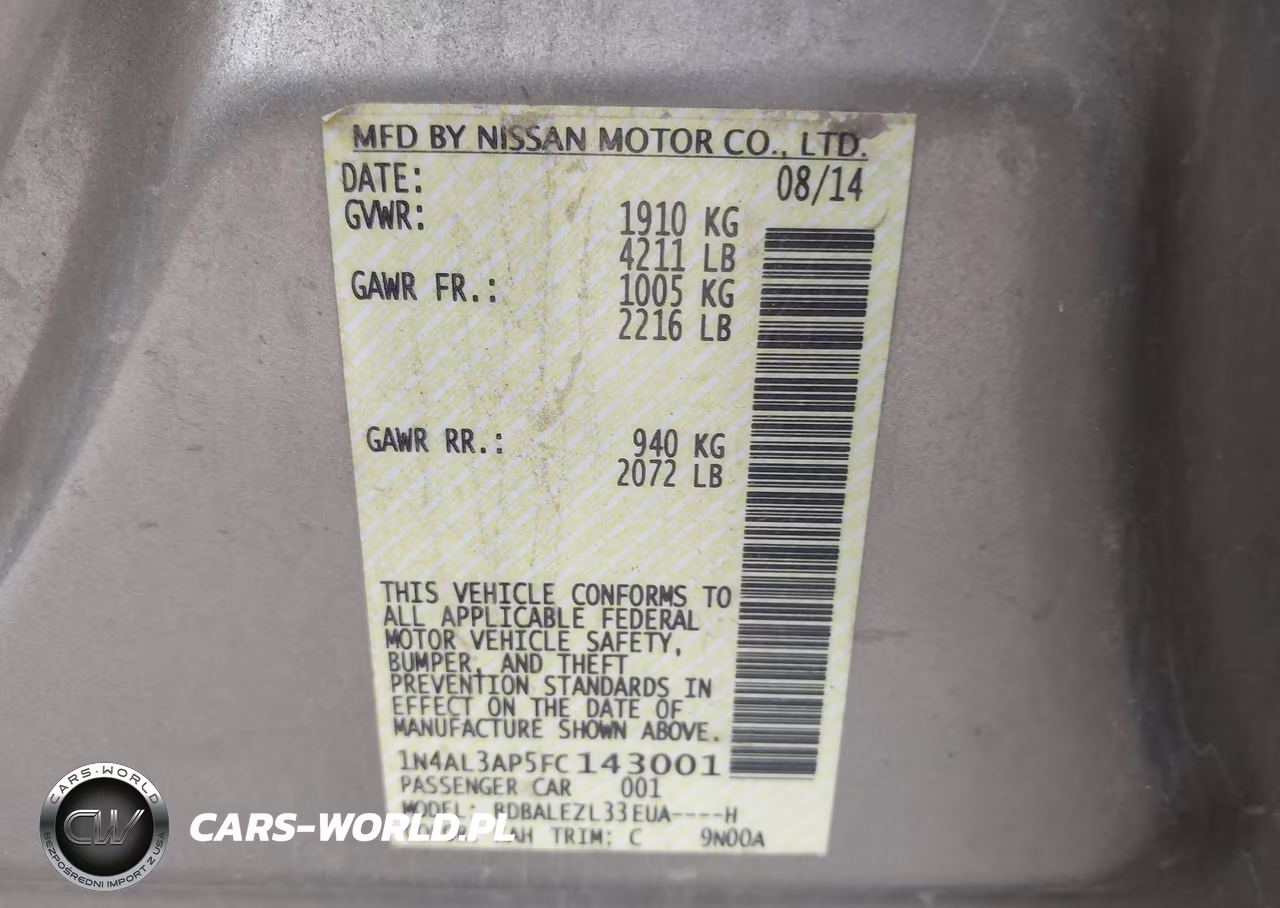 2015 Nissan Altima 2.5 S VIN:1N4AL3AP5FC143001 - 9