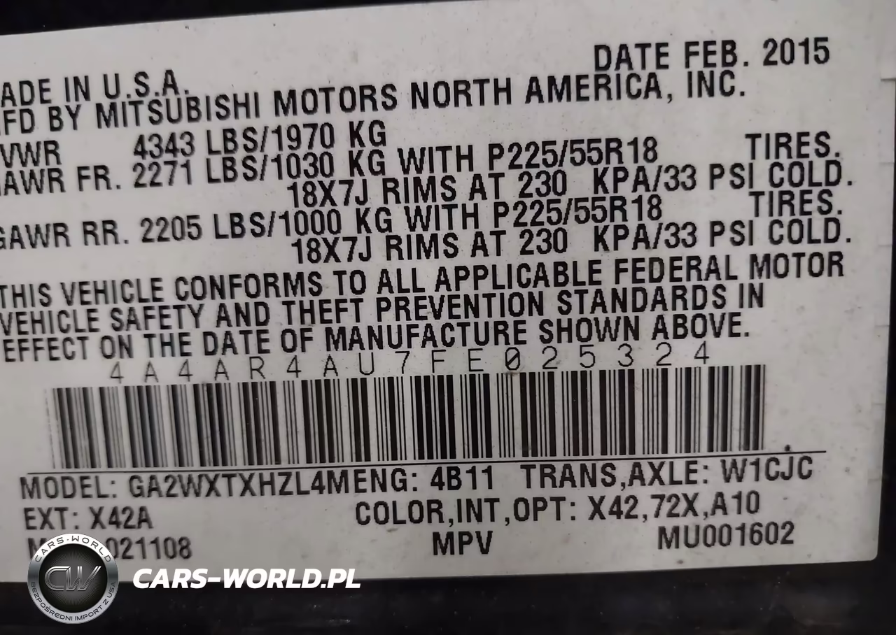 2015 Mitsubishi Outlander Sport Se VIN:4A4AR4AU7FE025324 - 9