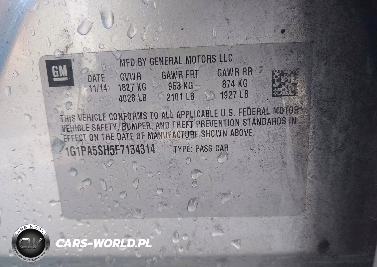 2015 Chevrolet Cruze Ls Auto VIN:1G1PA5SH5F7134314 - 9