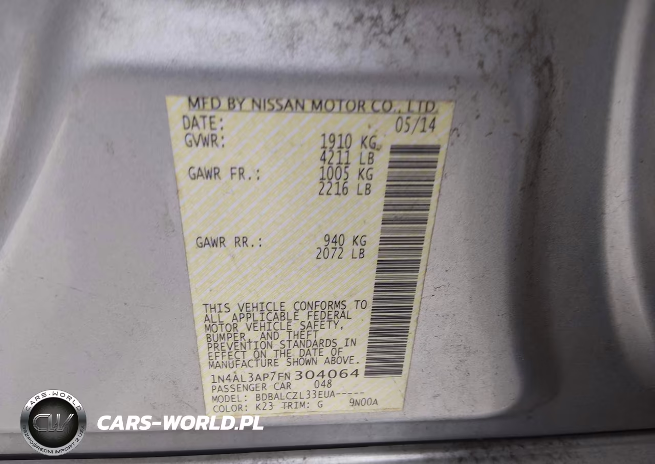 2015 Nissan Altima 2.5 S VIN:1N4AL3AP7FN304064 - 9