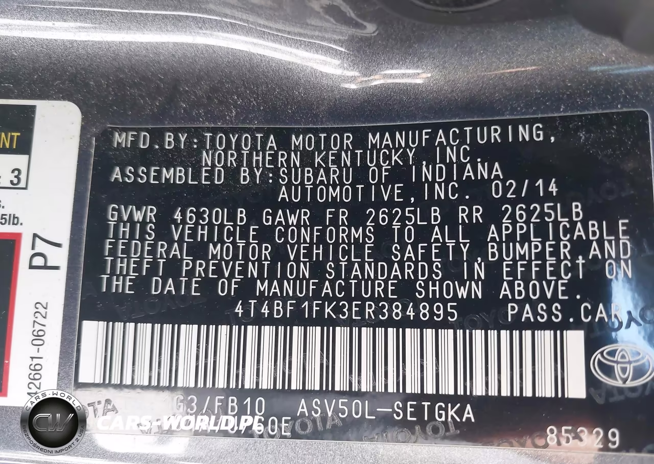 2014 Toyota Camry Xle VIN:4T4BF1FK3ER384895 - 9