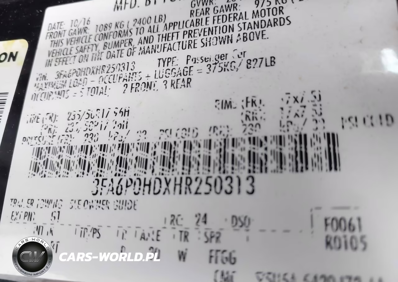 2017 Ford Fusion Se VIN:3FA6P0HDXHR250313 - 9