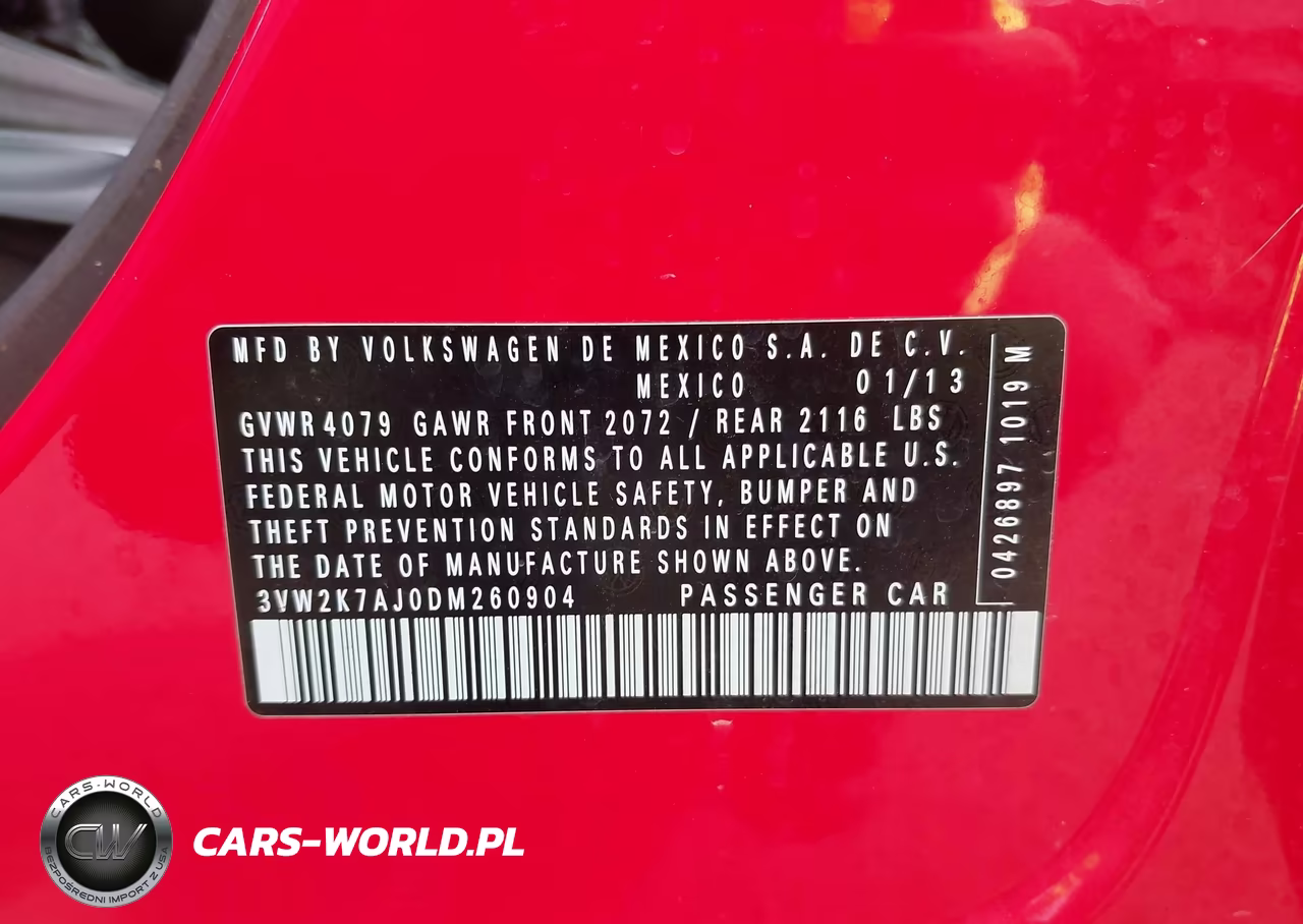 2013 Volkswagen Jetta 2.0L S VIN:3VW2K7AJ0DM260904 - 9