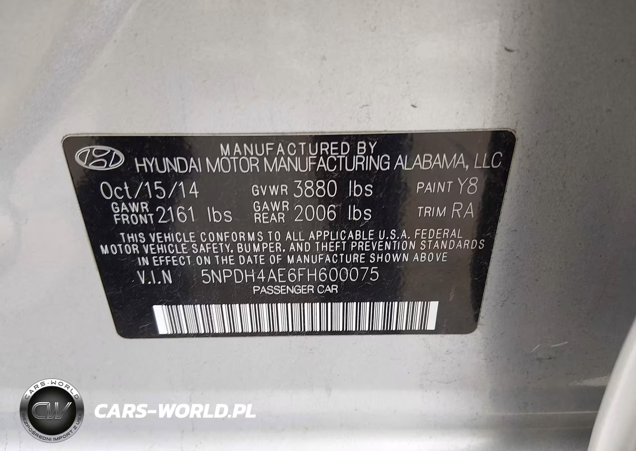 2015 Hyundai Elantra Se VIN:5NPDH4AE6FH600075 - 9