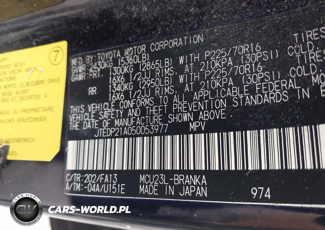 2005 Toyota Highlander V6 VIN:JTEDP21A050053977 - 9
