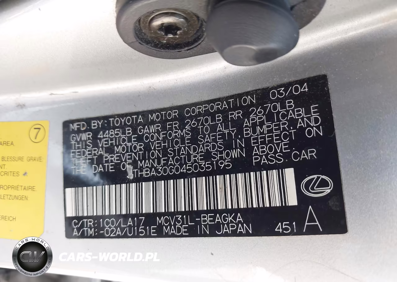 2004 Lexus Es 330 VIN:JTHBA30G045035195 - 9