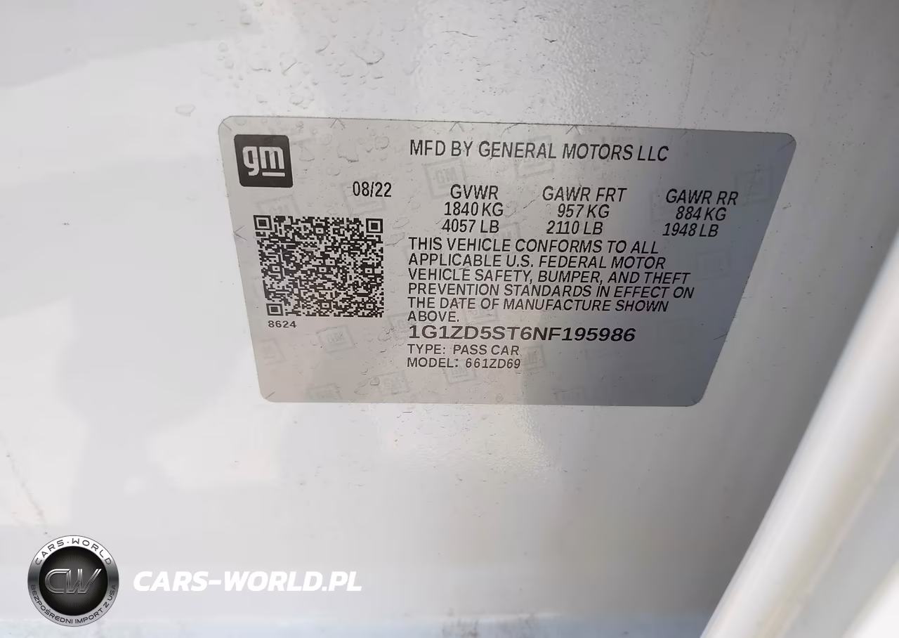 2022 Chevrolet Malibu Fwd Lt VIN:1G1ZD5ST6NF195986 - 9