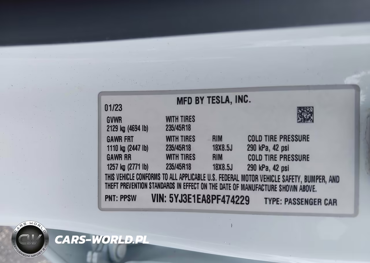 2023 Tesla Model 3 Rear-Wheel Drive VIN:5YJ3E1EA8PF474229 - 9