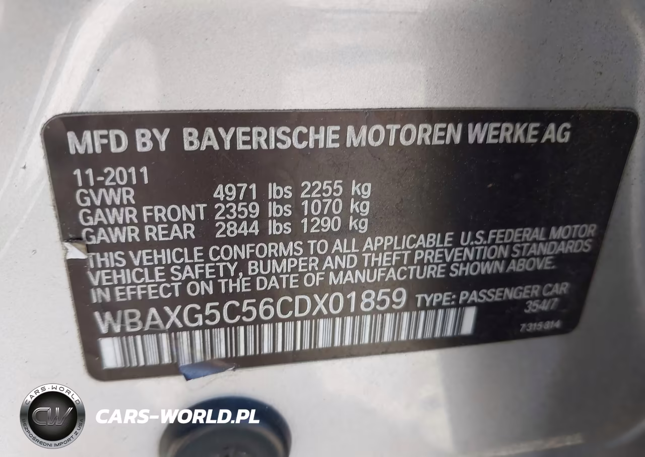 2012 BMW 528I VIN:WBAXG5C56CDX01859 - 9
