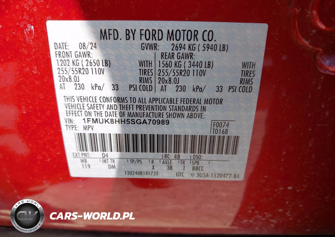 2025 Ford Explorer Platinum VIN:1FMUK8HH5SGA70989 - 9