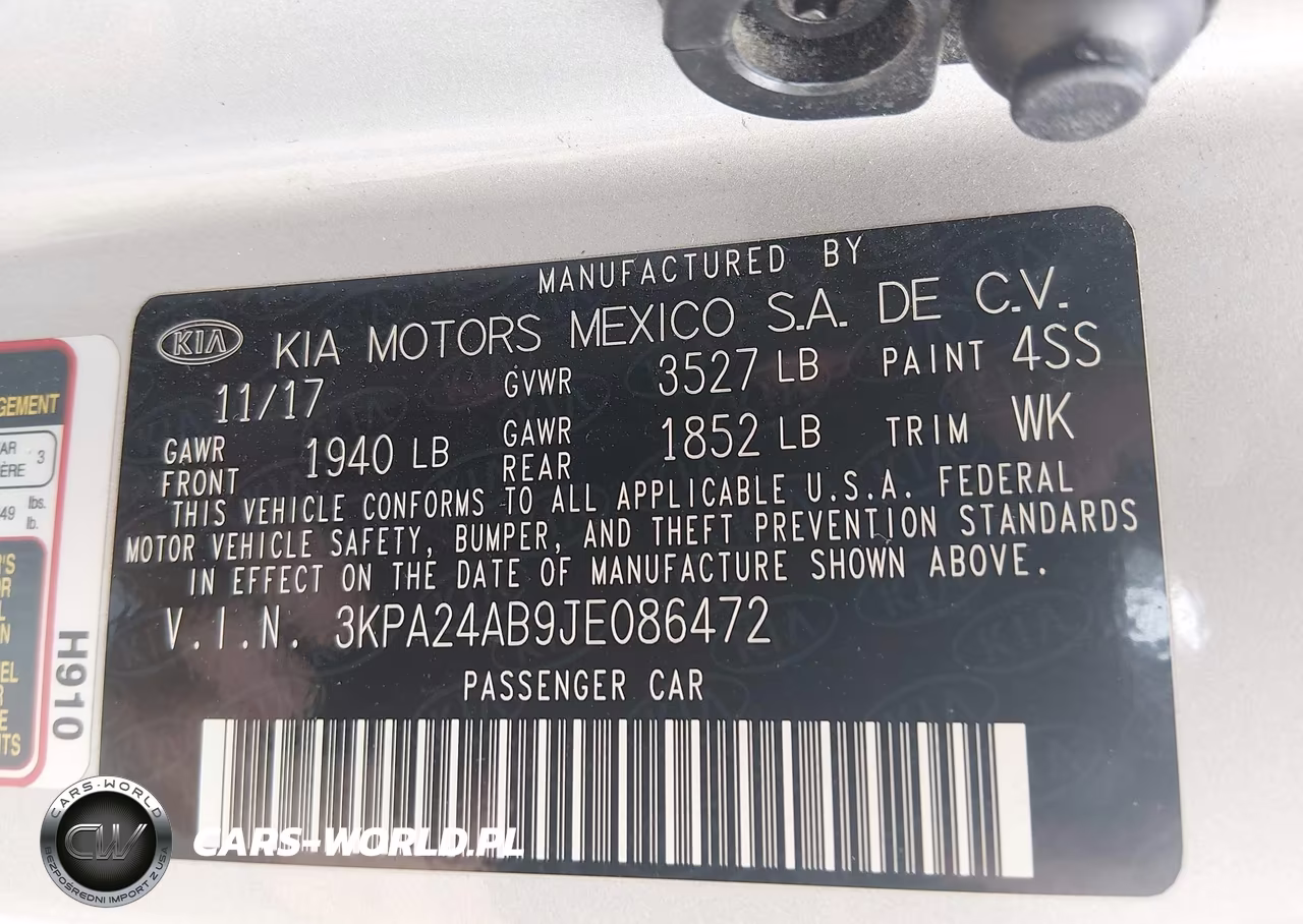 2018 Kia Rio Lx VIN:3KPA24AB9JE086472 - 9