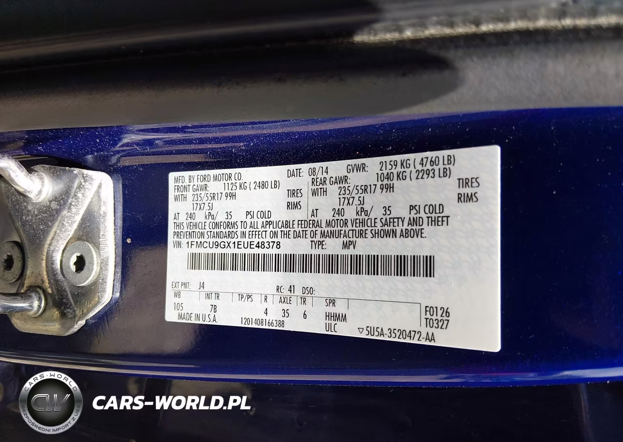 2014 Ford Escape Se VIN:1FMCU9GX1EUE48378 - 9