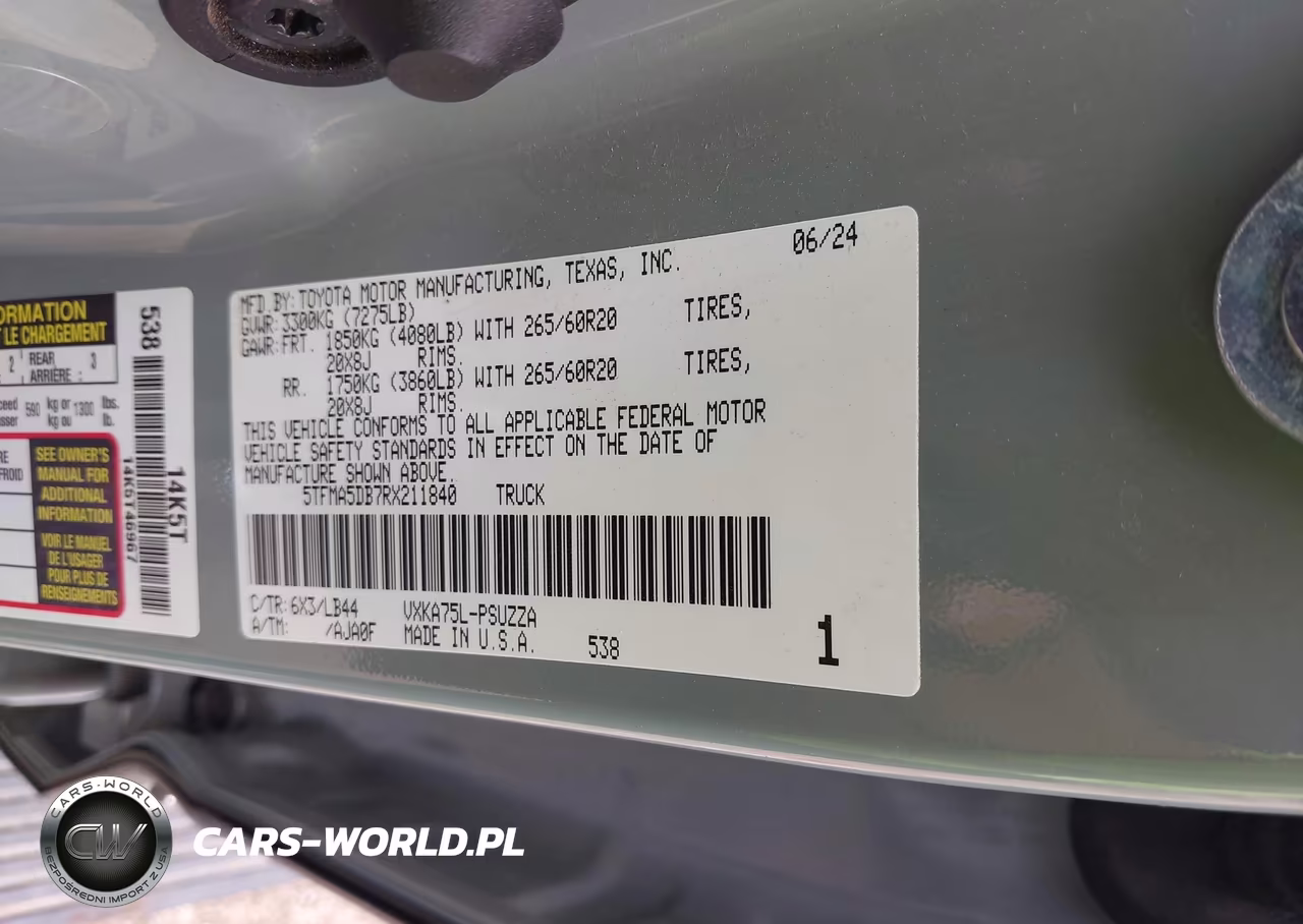 2024 Toyota Tundra 1794 Edition VIN:5TFMA5DB7RX211840 - 9