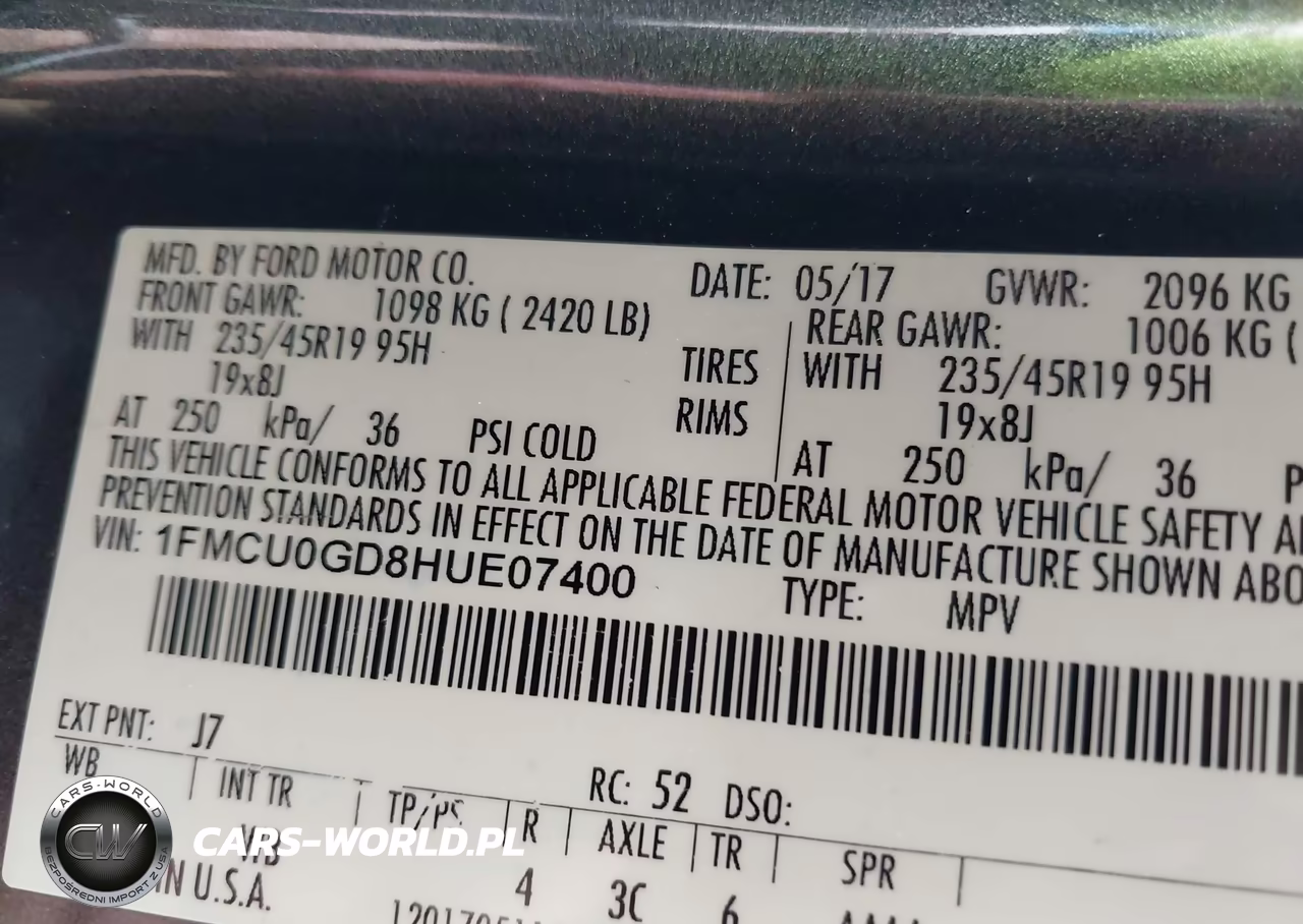 2017 Ford Escape Se VIN:1FMCU0GD8HUE07400 - 9