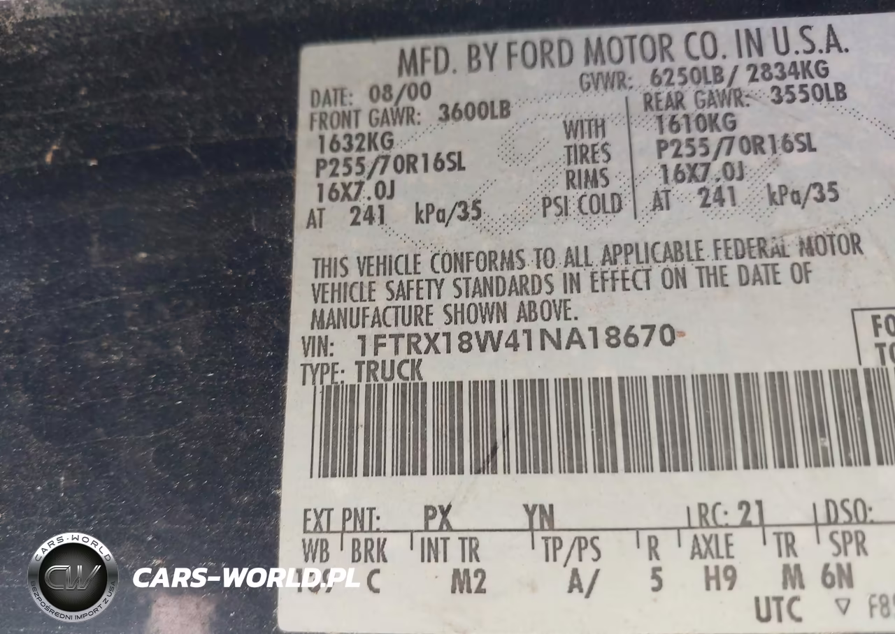 2001 Ford F-150 Lariat-Xl-Xlt VIN:1FTRX18W41NA18670 - 9