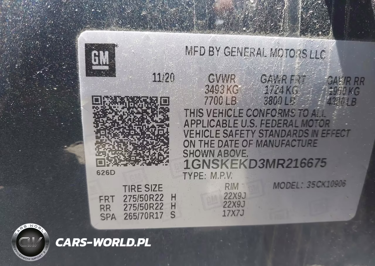 2021 Chevrolet Suburban 4Wd Rst VIN:1GNSKEKD3MR216675 - 9