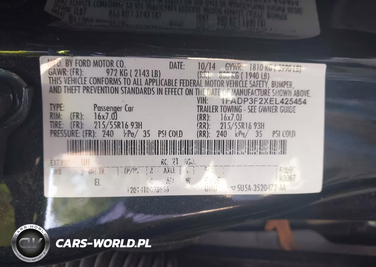 2014 Ford Focus Se VIN:1FADP3F2XEL425454 - 9