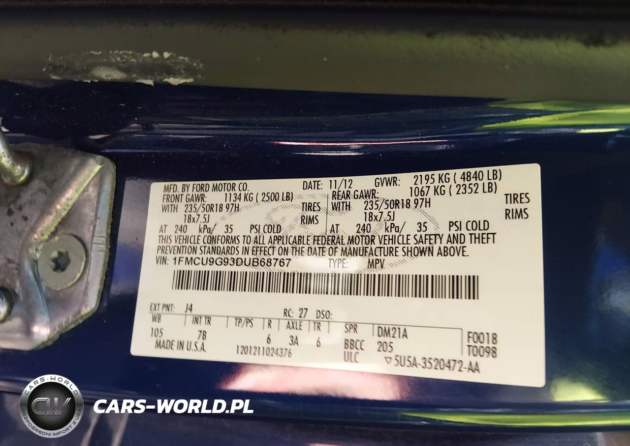 2013 Ford Escape Se VIN:1FMCU9G93DUB68767 - 9
