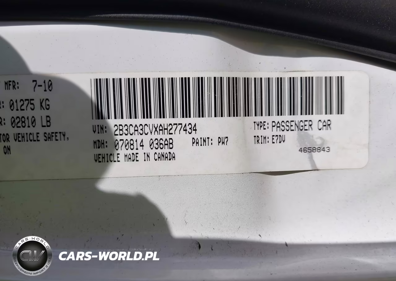 2010 Dodge Charger Sxt VIN:2B3CA3CVXAH277434 - 9