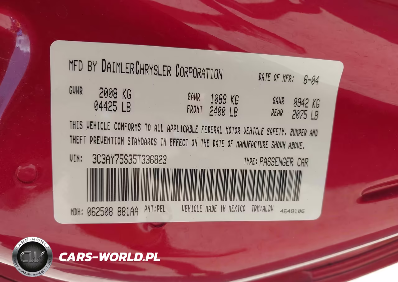 2005 Chrysler Pt Cruiser Gt VIN:3C3AY75S35T336823 - 9