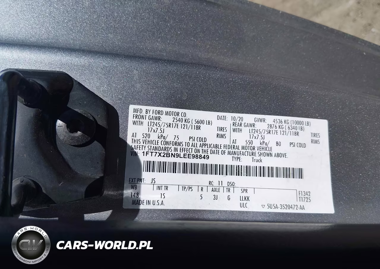 2020 Ford F-250 Xl VIN:1FT7X2BN9LEE98849 - 9