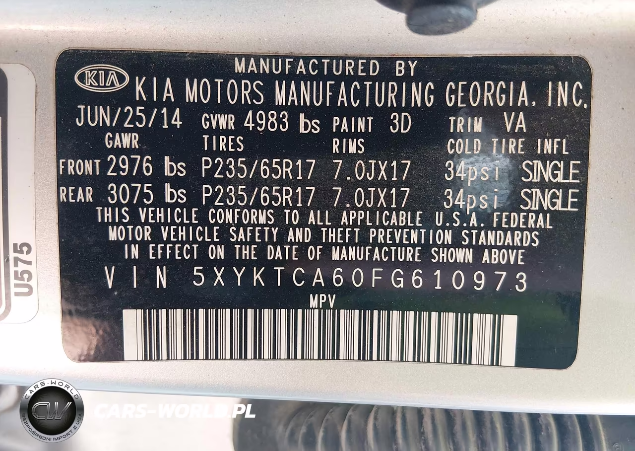 2015 Kia Sorento Lx VIN:5XYKTCA60FG610973 - 9