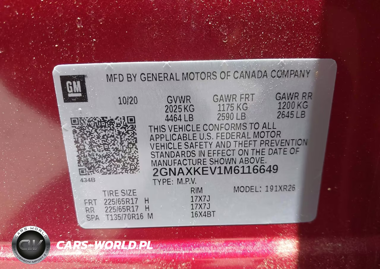 2021 Chevrolet Equinox Fwd Lt VIN:2GNAXKEV1M6116649 - 9