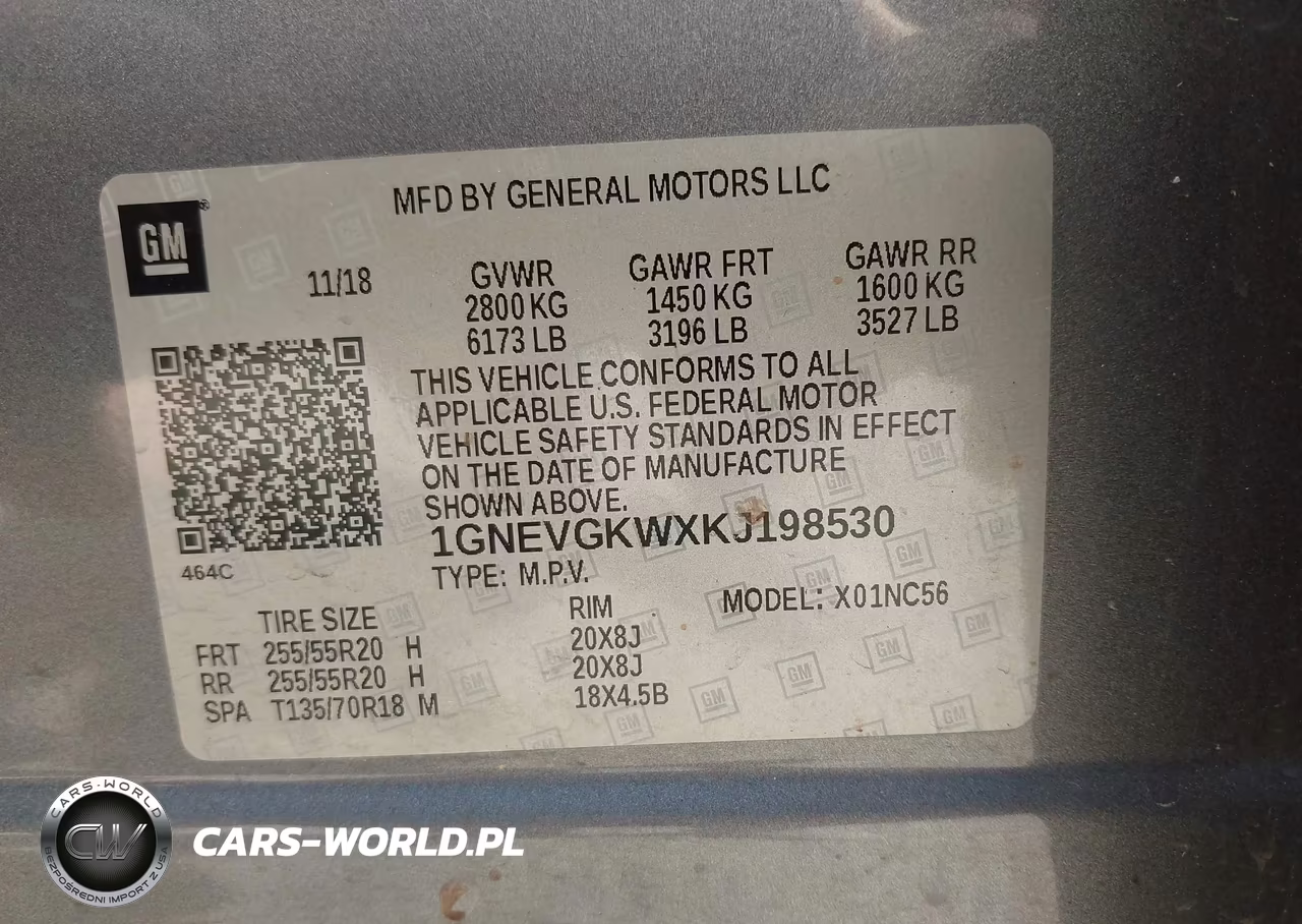 2019 Chevrolet Traverse 1Lt VIN:1GNEVGKWXKJ198530 - 9