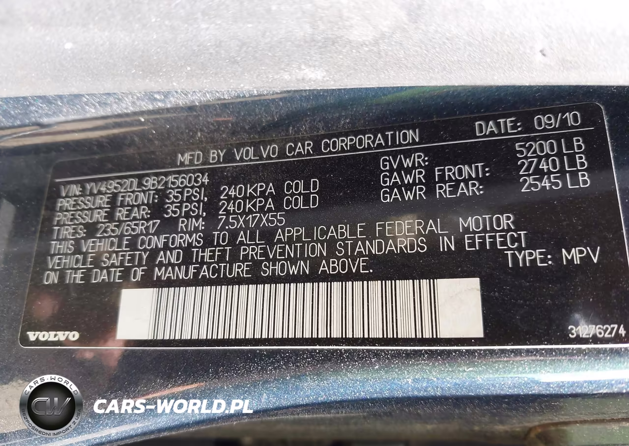2011 Volvo Xc60 3.2-3.2 R-Design VIN:YV4952DL9B2156034 - 9
