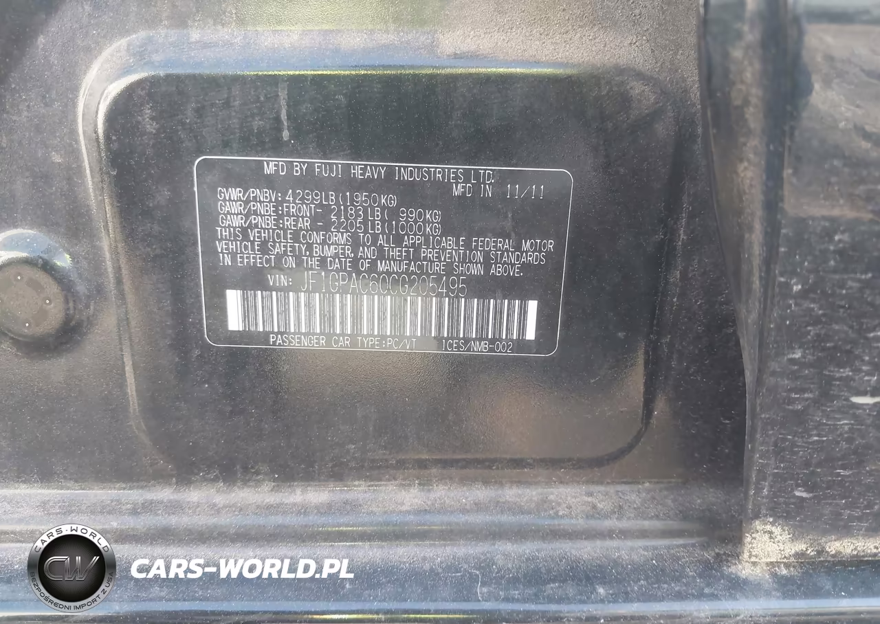 2012 Subaru Impreza 2.0I Premium VIN:JF1GPAC60CG205495 - 9