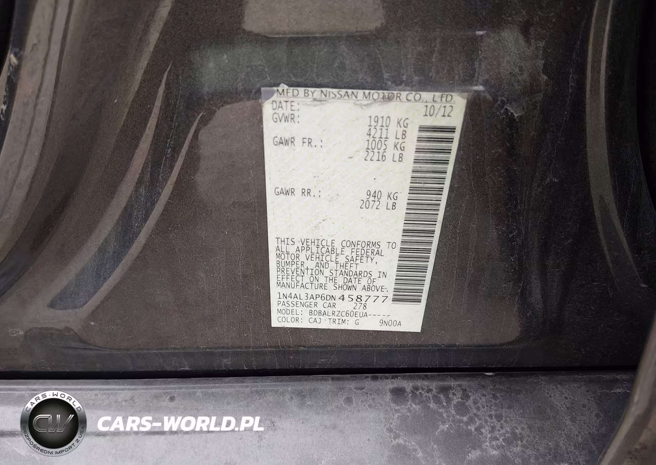 2013 Nissan Altima 2.5 S VIN:1N4AL3AP6DN458777 - 9