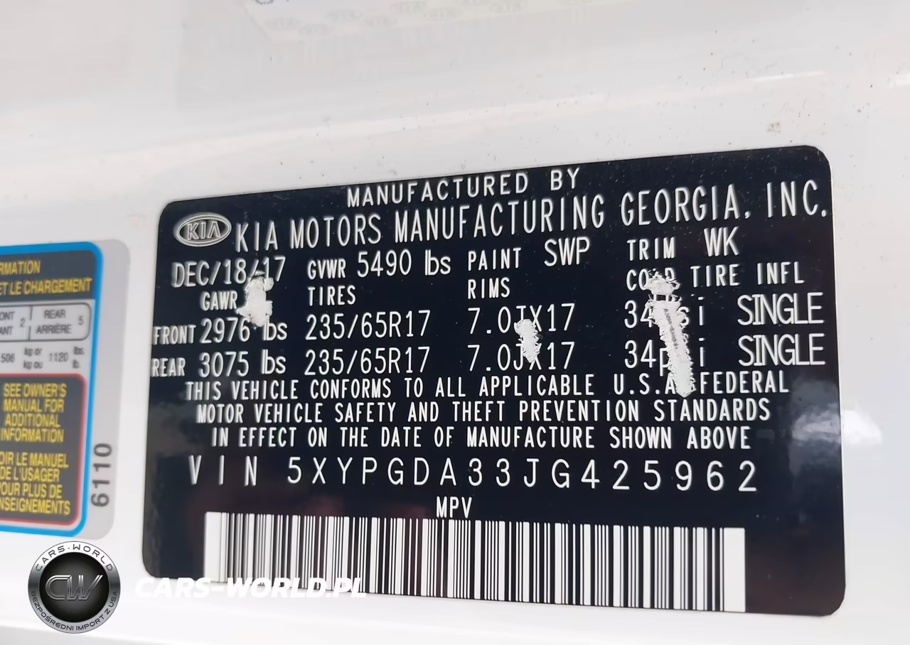 2018 Kia Sorento 2.4L Lx VIN:5XYPGDA33JG425962 - 9