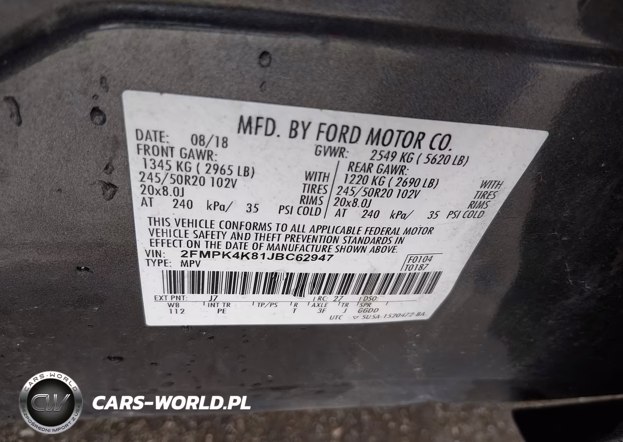 2018 Ford Edge Titanium VIN:2FMPK4K81JBC62947 - 9