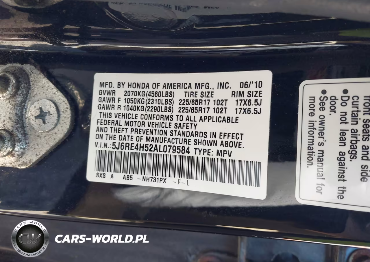 2010 Honda Cr-V Ex VIN:5J6RE4H52AL079584 - 9