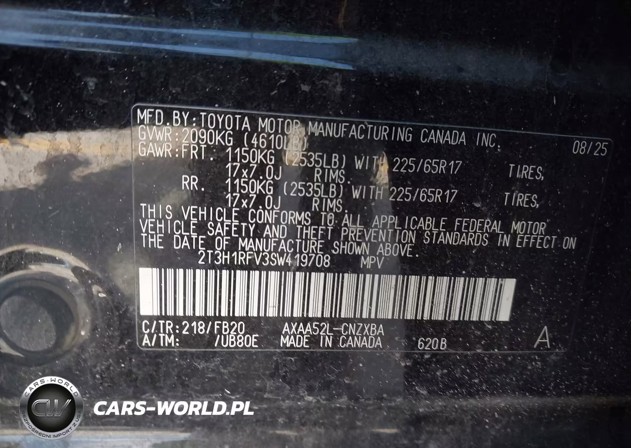 2025 Toyota Rav4 Le VIN:2T3H1RFV3SW419708 - 9