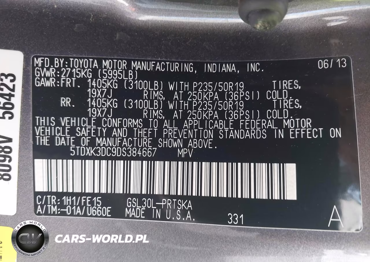 2013 Toyota Sienna Se 8 Passenger VIN:5TDXK3DC9DS384667 - 9