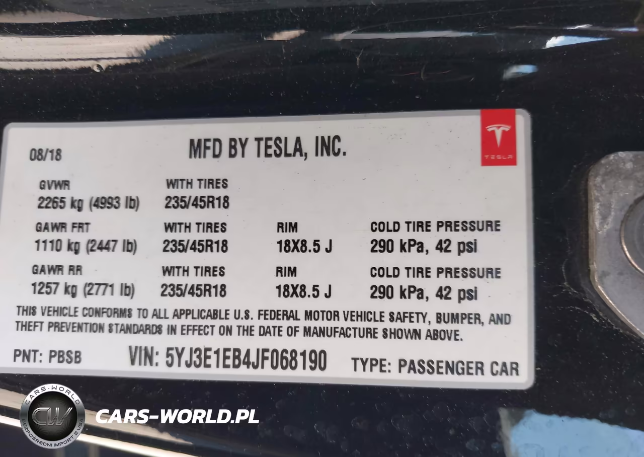 2018 Tesla Model 3 Long Range-Performance VIN:5YJ3E1EB4JF068190 - 9