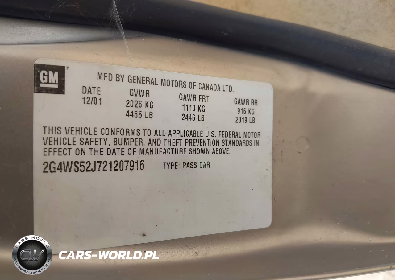 2002 Buick Century Custom VIN:2G4WS52J721207916 - 9
