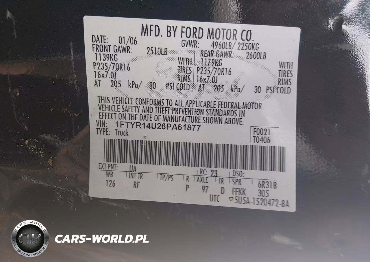 2006 Ford Ranger Sport-Stx-Xl-Xlt VIN:1FTYR14U26PA61877 - 9