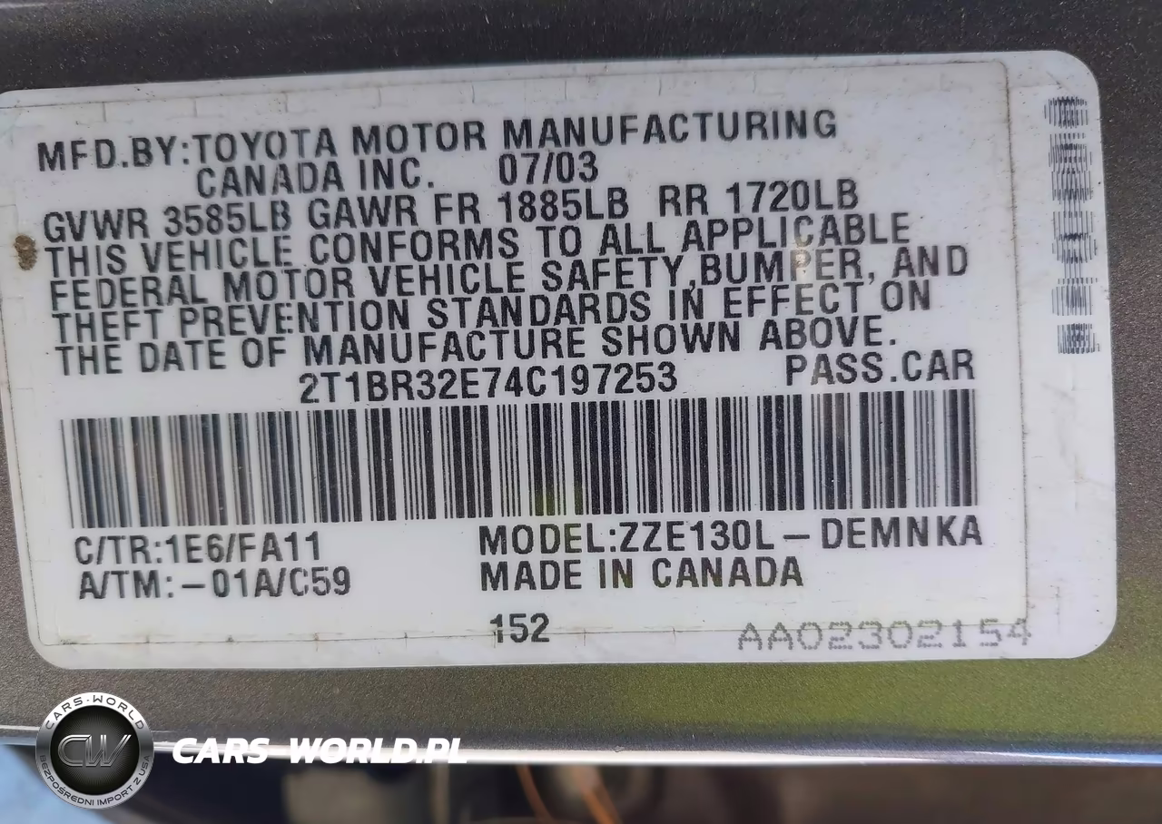 2004 Toyota Corolla Le VIN:2T1BR32E74C197253 - 9