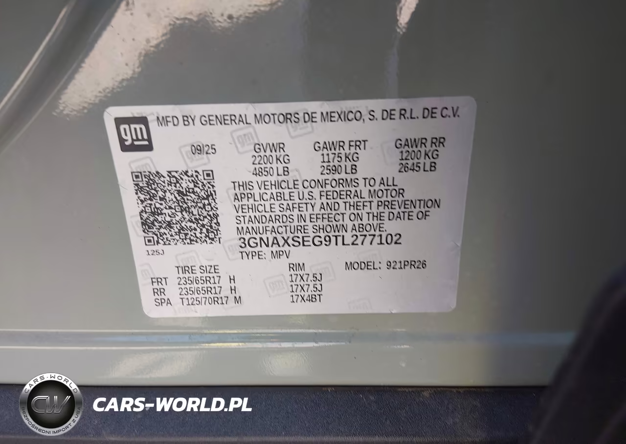 2026 Chevrolet Equinox Awd Activ VIN:3GNAXSEG9TL277102 - 9