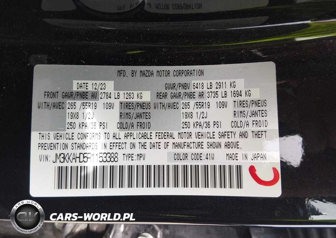 2024 Mazda Cx-90 3.3 Turbo Select VIN:JM3KKAHD5R1153388 - 9