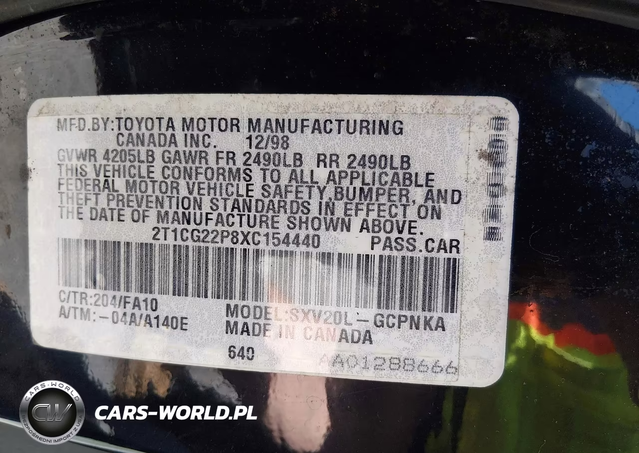 1999 Toyota Camry Solara Se VIN:2T1CG22P8XC154440 - 9