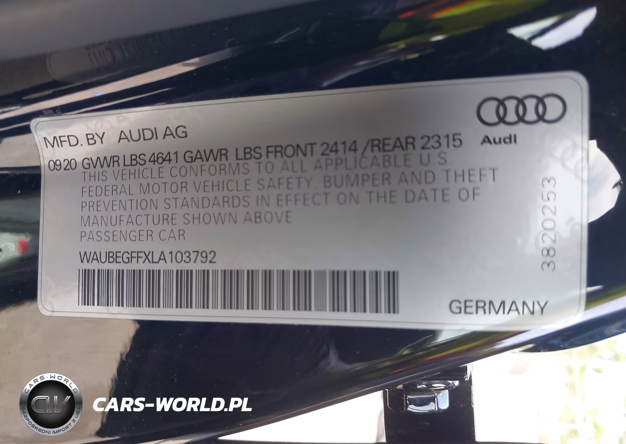 2020 Audi A3 Premium 45 Tfsi S Line Quattro S Tronic VIN:WAUBEGFFXLA103792 - 9