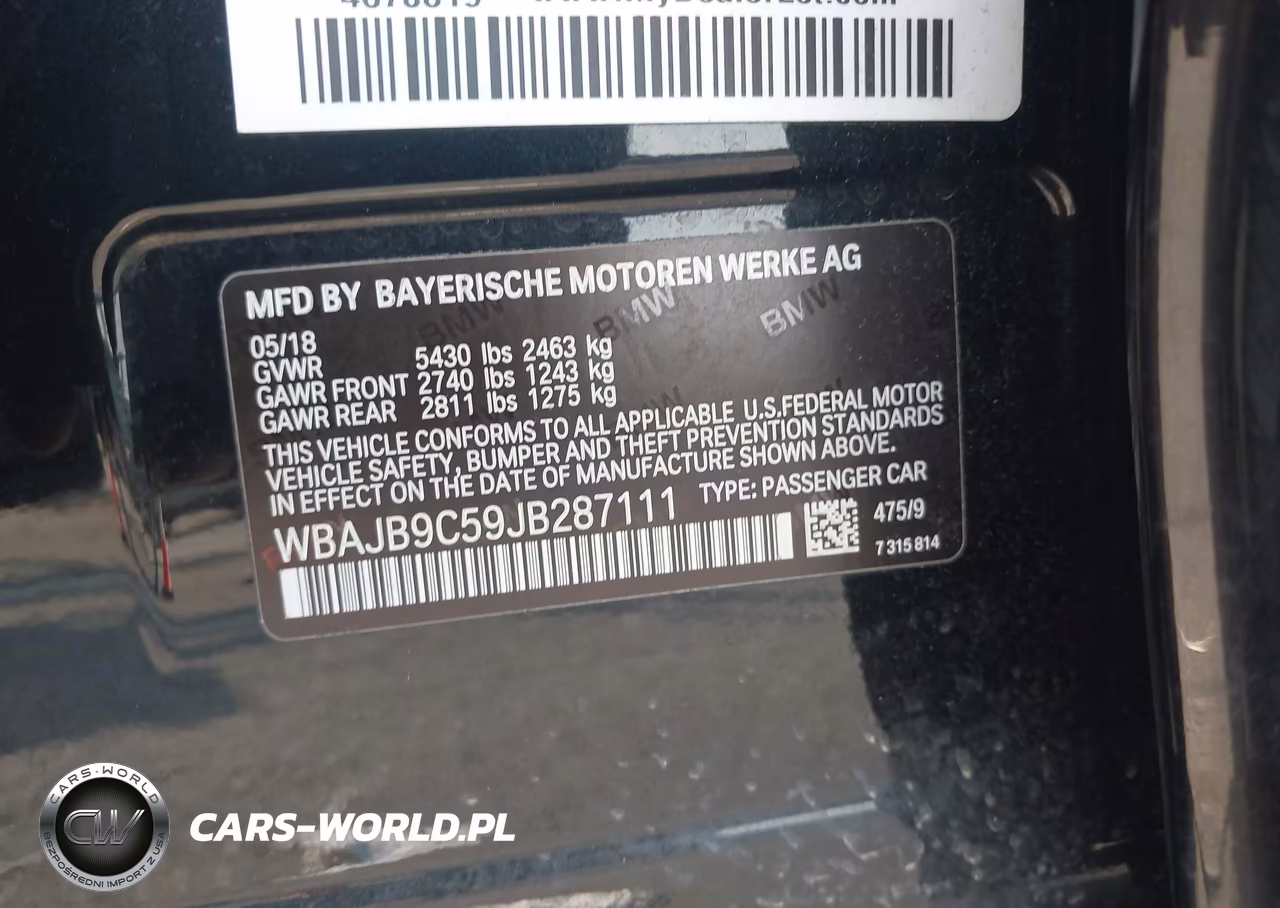2018 BMW M550I xDrive VIN:WBAJB9C59JB287111 - 9