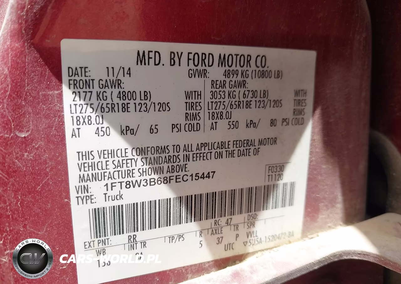 2015 Ford F350 Super Duty VIN:1FT8W3B68FEC15447 - 8